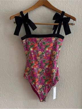 NWT Caroline Constas One Piece Floral Swim Suit XXS Retails $275